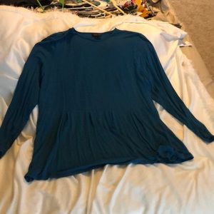Dark teal long sleeve peplum